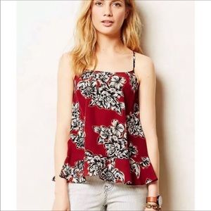 Anthropologie Maeve Silk Floral Flowy Tank